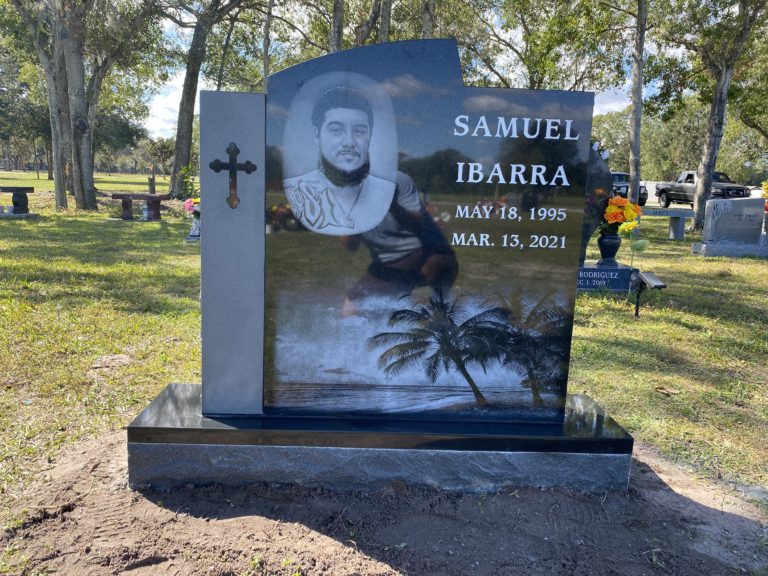 hand-etched portrait memorial Wimauma Cemetery