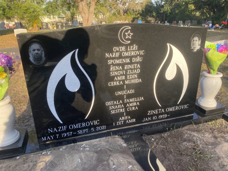black companion headstone memorial Serbian Bosnian East Elfers Cemetery