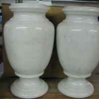14x8 White marble vases