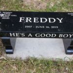 Black granite pet garden memorial