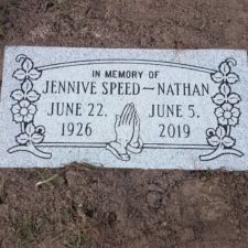 gray flat carved dogwood footstone memorial Royal Palm Cemetery