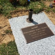 Bronze with vase on ledger Sunset Memory Gardens