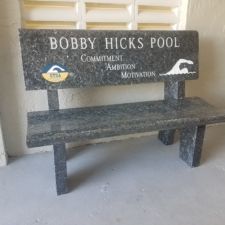 Blue Pearl park bench Bobby Hicks pool