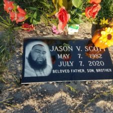 black granite hand etched picture Royal Palm Cemetery