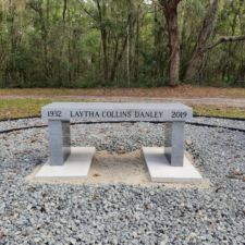 Grey Granite memorial bench Private Residence