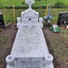 White marble monument headstone Wauchula Cemetery