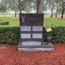 Mahogany Granite Frosted Outline letters Calvary Catholic Cemetery