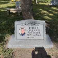 Slant memorial with recessed photo East Elfers Cemetery