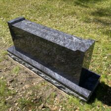 Unique shape monument Bahama Blue Granite Calvary Catholic Cemetery Clearwater