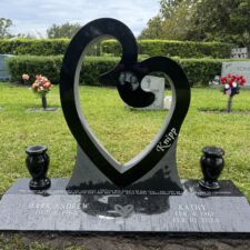 custom heart shaped monument with laser Curlew Hills Memory Gardens