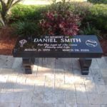 Black granite garden memorial