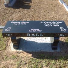 black granite bench East Elfers Cemetery
