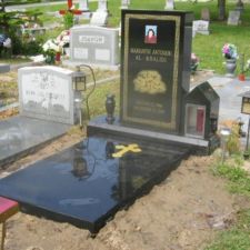 Black with gold upright monument