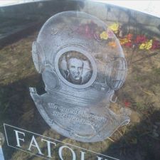 Etched diving helmet