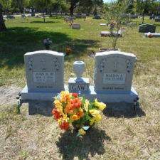 double headstone grey granite monument Largo Cemetery