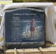 Color laser etched cremation memorial