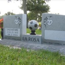 wing custom monument with soccer ball