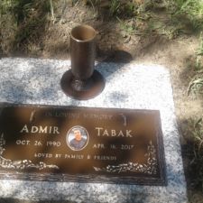 Bronze memorial with seperate vase and photo, Sylvan Abbey