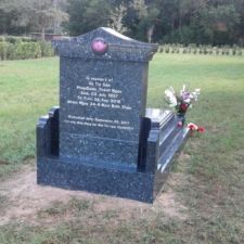 Blue Pearl Estate Monument with pagoda top, Sunset Memory Gardens