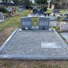 Tall wings recessed photos greek granite rocks in lot Cycadia Cemetery